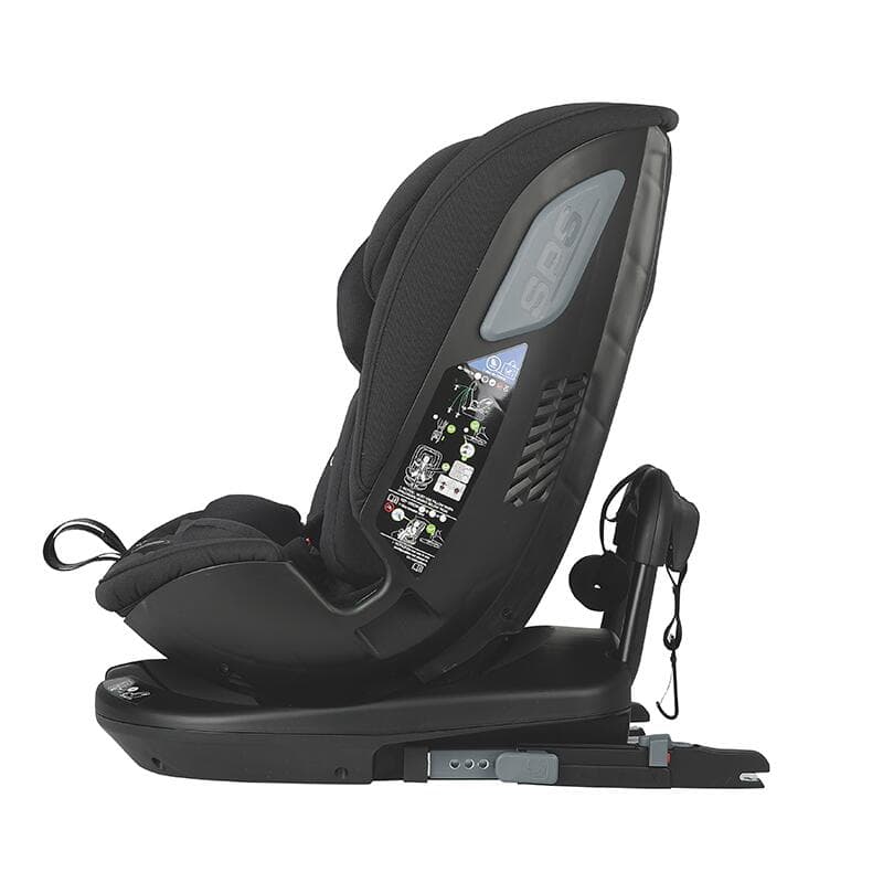 Scaun auto rotativ iSize Coccolle Velsa Jet Black cu isofix, top-tether, protectie la impact lateral, reglabil