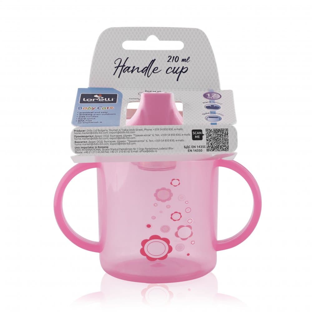 Cana cu manere si cioc 12 luni+ 210 ml Pink