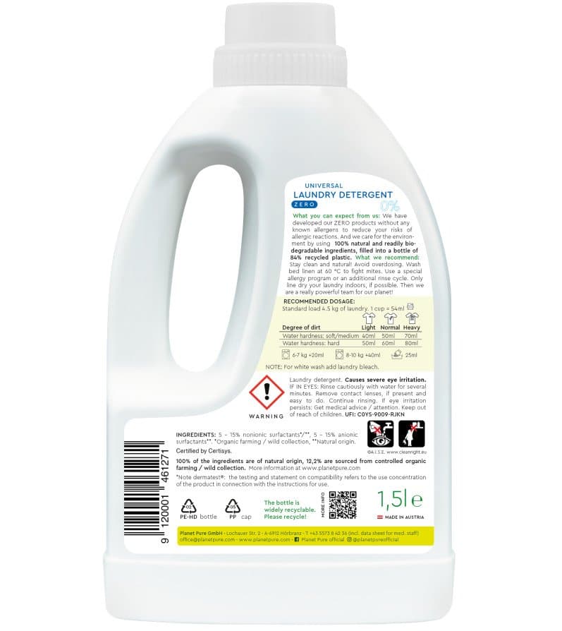 Detergent bio Planet Pure pentru rufe neutru 1.5 litri
