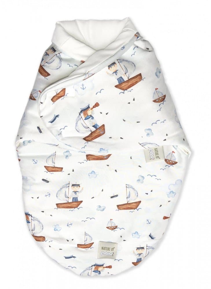 Sistem de infasare bambus inchidere velcro Baby swaddle Marin + cadou rucsacel