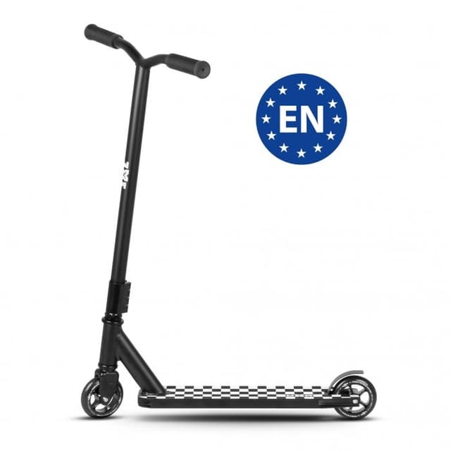 Trotineta pentru cascadorii WXM WRS-AT1 - Black White, din aluminiu, greutate suportata 100 kg, varsta 6 ani+