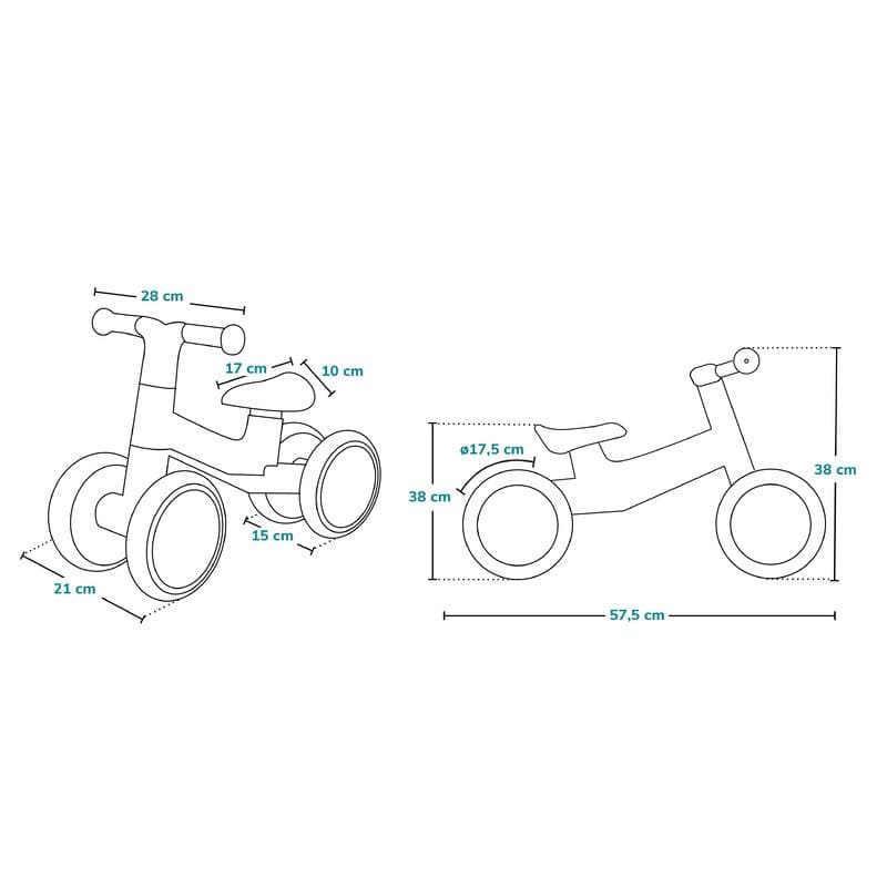 Ride-On copii fara pedale Lionelo Villy Roz,de la 12-36 luni,roti din spuma EVA,sistem de blocare a directiei,inaltimea scaunului de la sol 26 cm, greutate maxima admisa 30 kg