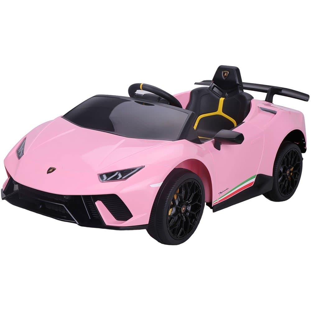 Masinuta electrica pentru copii Chipolino Lamborghini Huracan pink 50W cu scaun din piele, roti EVA si pornire la buton