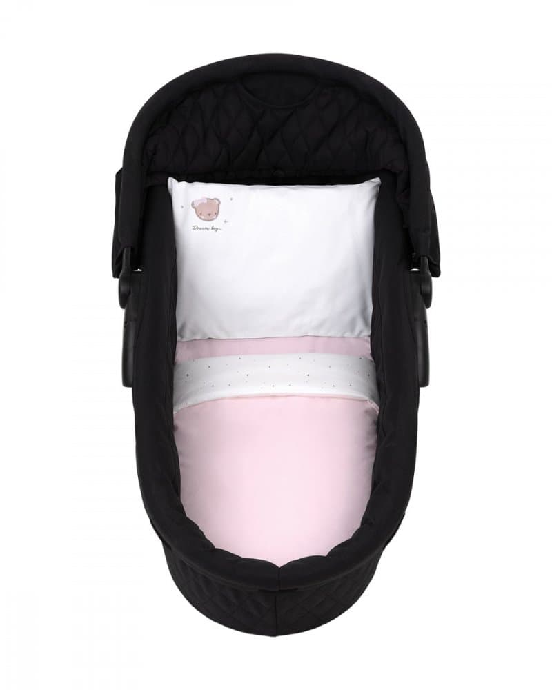 Set lenjerie cu 6 piese pentru landou sau patut co-sleeper KikkaBoo Dream Big Pink