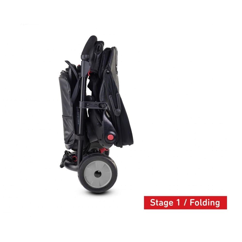 Tricicleta pentru copii Smart Trike 7 in 1 STR7 Urban Black ultrapliabila, dotata cu roti Eva si scaun rabatabil de la 6 luni, sistem patentat cu tehnologie Touch Steering, sistem franare si certificare de carucior