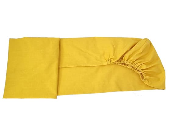 Cearceaf cu elastic din bumbac Mustariu 52x95 cm