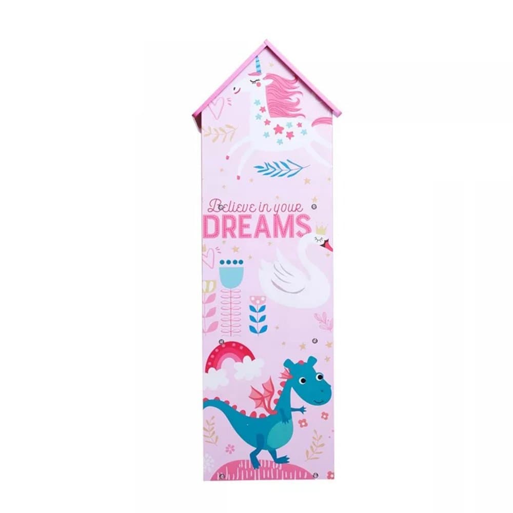 Organizator copii Ginger Home Dreams tip casuta din lemn pentru jucarii si carti, cu 5 compartimente, cadru robust din MDF cu colturi si margini rotunjite,dimensiuni 54x27x91,5 cm