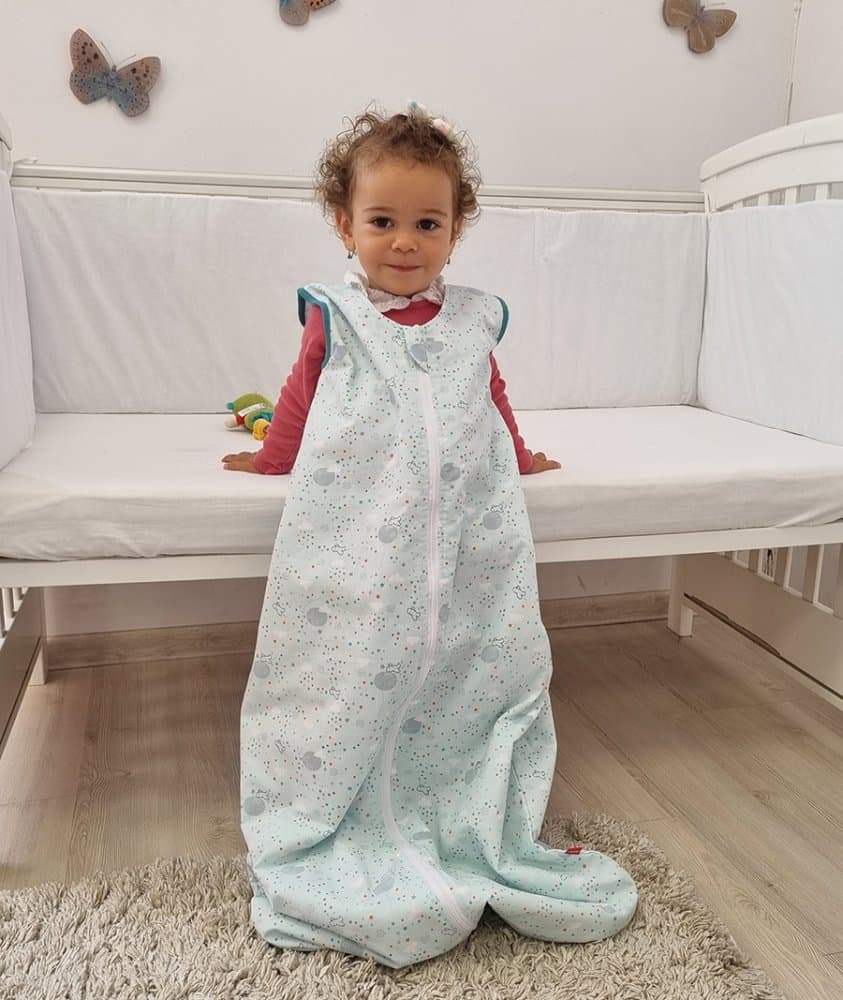 Sac de dormit copii 0.5 tog Sky Nap Blue din bumbac 140 cm