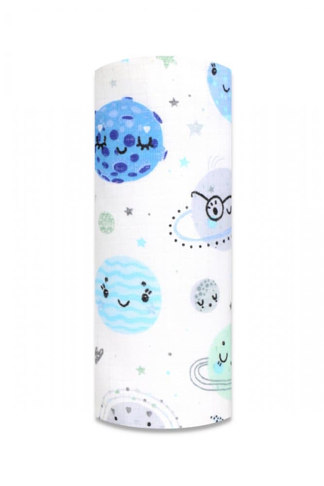 Scutec din muselina tetra 70x80 cm model Blue Galaxy