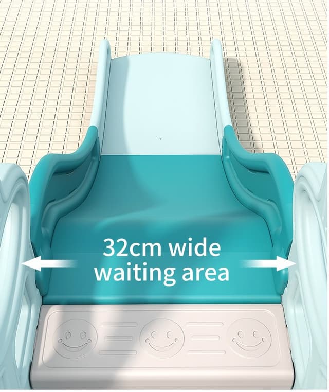 Spatiu de joaca pentru copii Nichiduta Garden Tower Blue interiorexterior 3in1 cu tobogan, leagan cu bara de protectie detasabila, jucarie muzicala, cos de baschet si mingie inclusa