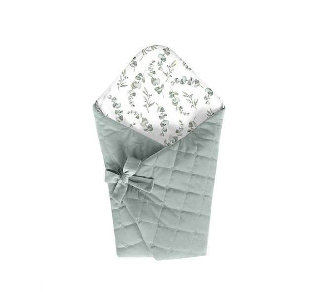 Wrap Babyhorn nou nascut paturica de infasat cu doua fete din bumbac si catifea Eucalipt Mint