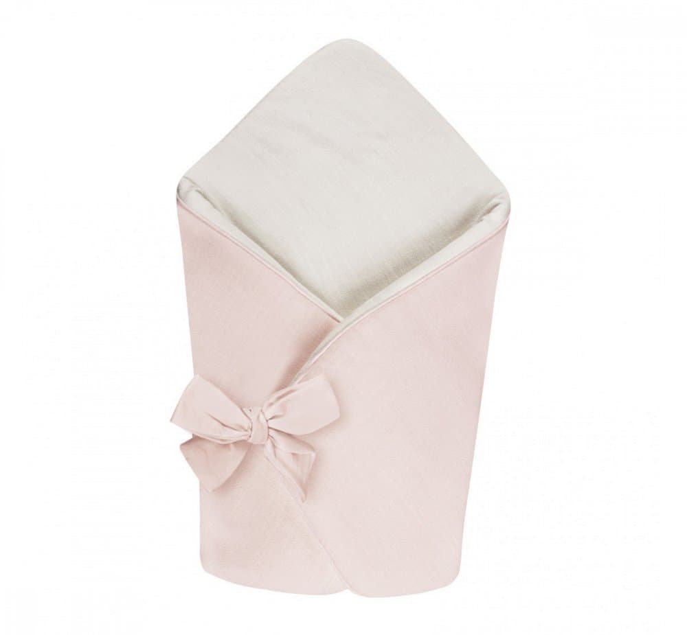 Wrap Babyhorn nou nascut din in paturica de infasat cu doua fete Alb si Sepia Rose