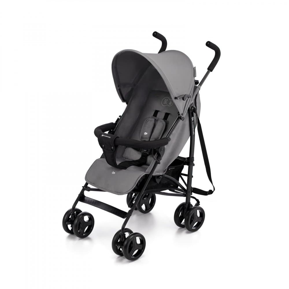 Carucior sport Kinderkraft Tik tip umbrela stone grey, spatar reglabil, pozitie somn, suport pentru picioare, roti din spuma Eva, greutate redusa 6,5 kg