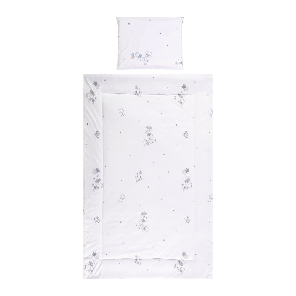 Set lenjerie pat 3 piese bumbac ranforce Cosy Giraffe White