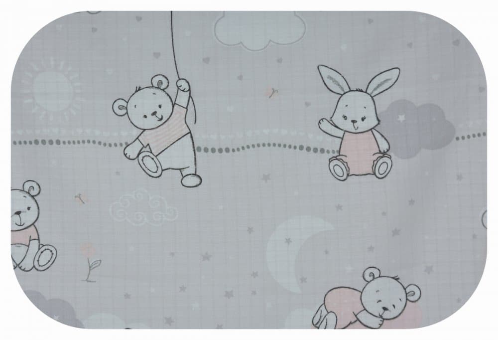 Scutec din muselina tetra 70x80 cm model Bunny with Pink Balloon