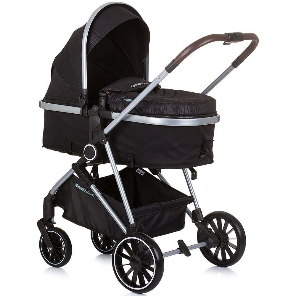 Carucior Chipolino Aura 3 in 1 Obsidian silver i-Size