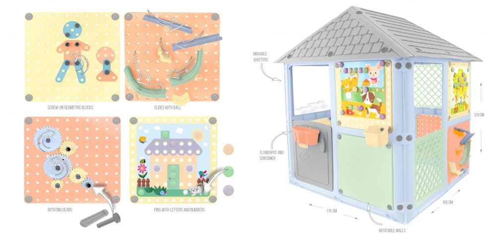 Casuta de joaca Mochtoys Graden Smart House Pastel