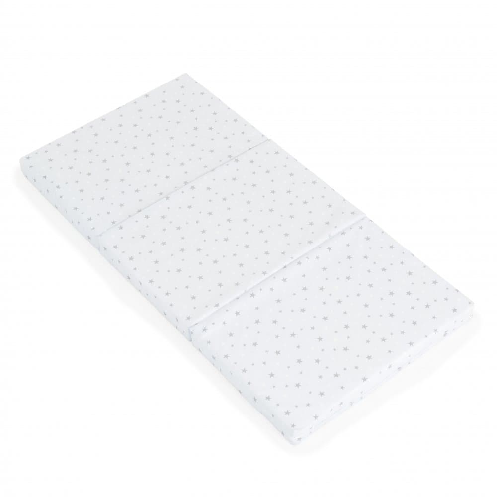 Saltea pliabila pentru copii Moni Mirage Blue 120x60x6 cm,husa din bumbac,miez din spuma poliuretanica de inalta calitate,pliere compacta,husa detasabila cu fermoar