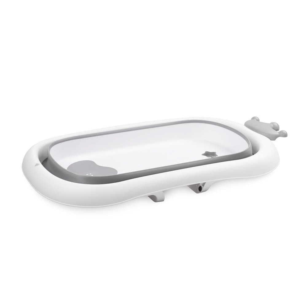 Cadita pliabila pentru bebelusi 83 cm cu dop de scurgere Royal Grey