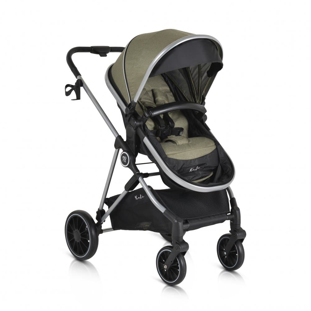 Carucior 2in1 transformabil cu husa picioare si geanta mamici Moni Kali Olive pana la 22kg