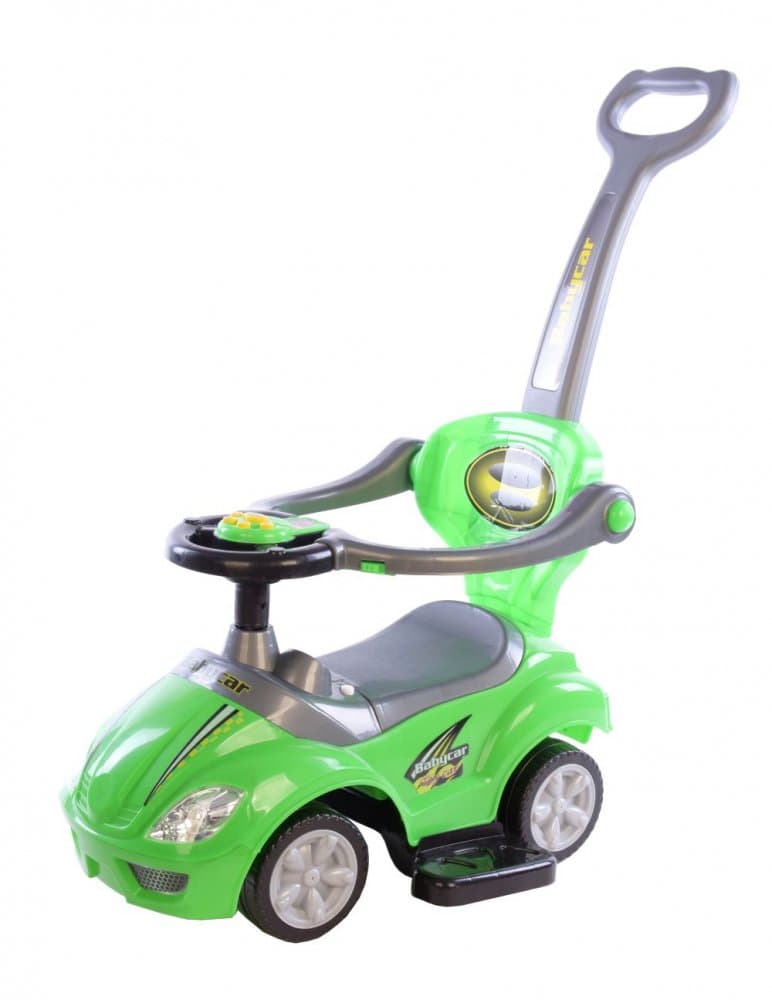 Masinuta pentru copii cu maner parental Piccolino Verde, muzicala, suport pentru picioare, bara detasabila, greutate maxima admisa 20 kg