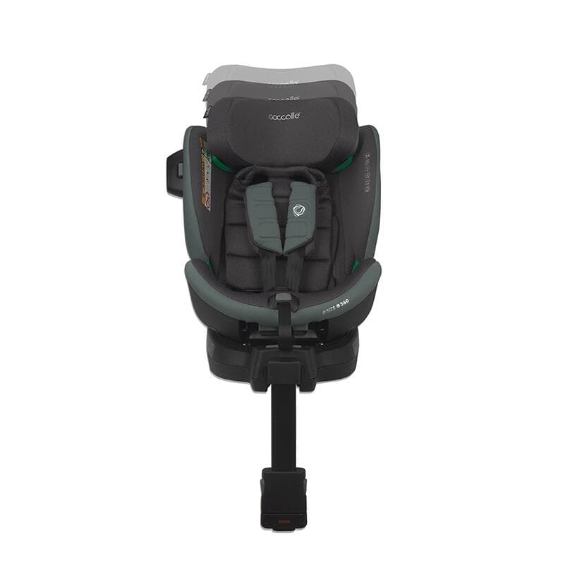 Scaun auto iSize Coccolle Mago Greenstone 40-150 cm, isofix, picior de fixare, rotire 360 grade, tetiera reglabila