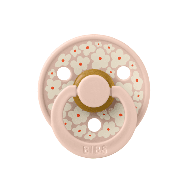 Suzeta Bibs Studio Colour Flower Latex tetina rotunda 0 luni + Blush