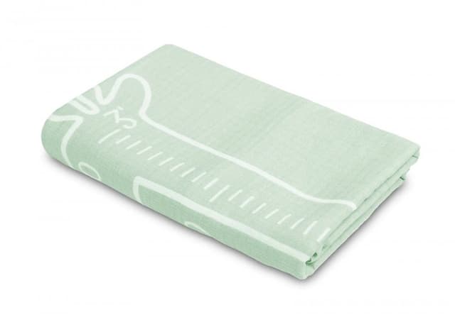 Paturica aniversara pentru bebelusi cu grafic crestere in inaltime 120 x 120 cm Green Giraffe