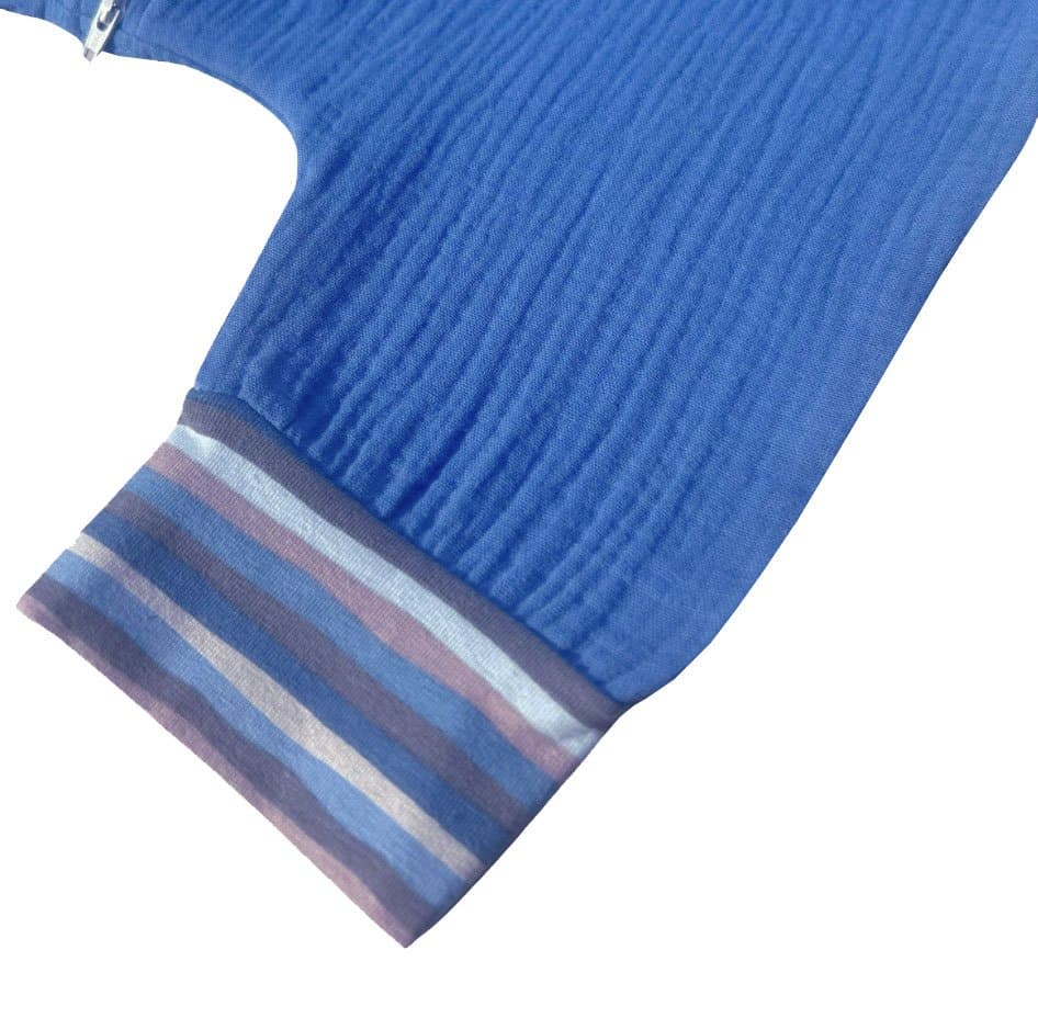 Sac de dormit cu picioruse 0.3 tog din muselina Deep Blue 80 cm
