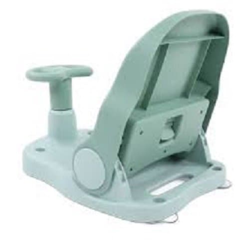 Scaun de baie Little Mom Driver Grren cu volan si spatar reglabil in 3 pozitii, margini rotunjite, fixare cu ventuze, dimensiune 20x40x18 cm, varsta recomandata 6 luni+