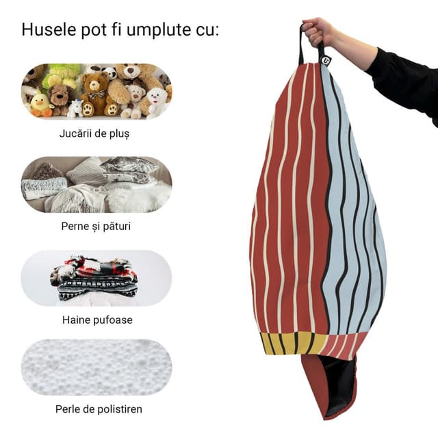 Husa fotoliu Puf Bean Bag tip Para XL fara umplutura rodas