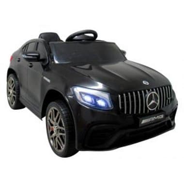 Masinuta electrica pentru copii Mercedes AMG GLC 63S R-Sport 3-6 ani negru 180W cu telecomanda, 4 x 4, roti EVA, scaun piele, pornire lenta, lumini si deschidere usi