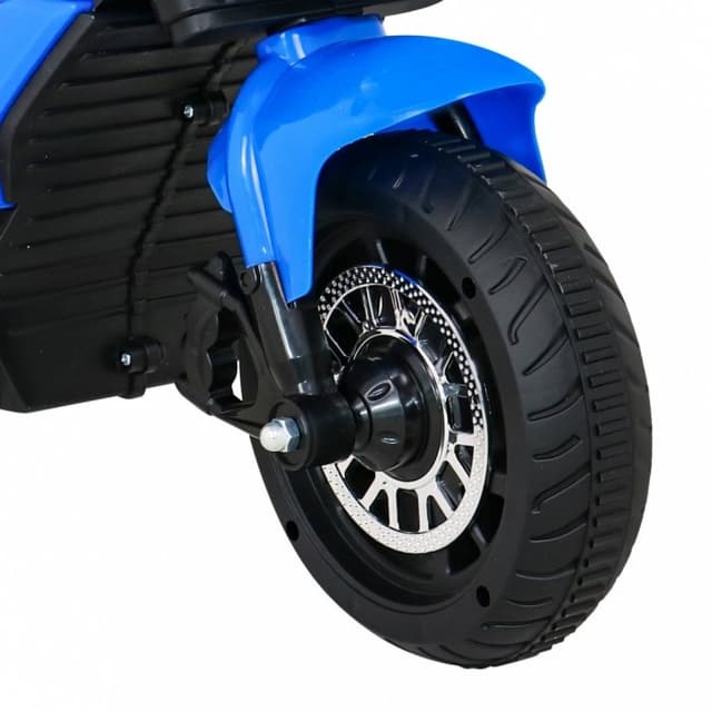 Motocicleta electrica pentru copii Fast Tourist 83x35x63 cm albasstru 18W cu lumini, scaun piele si panou audio