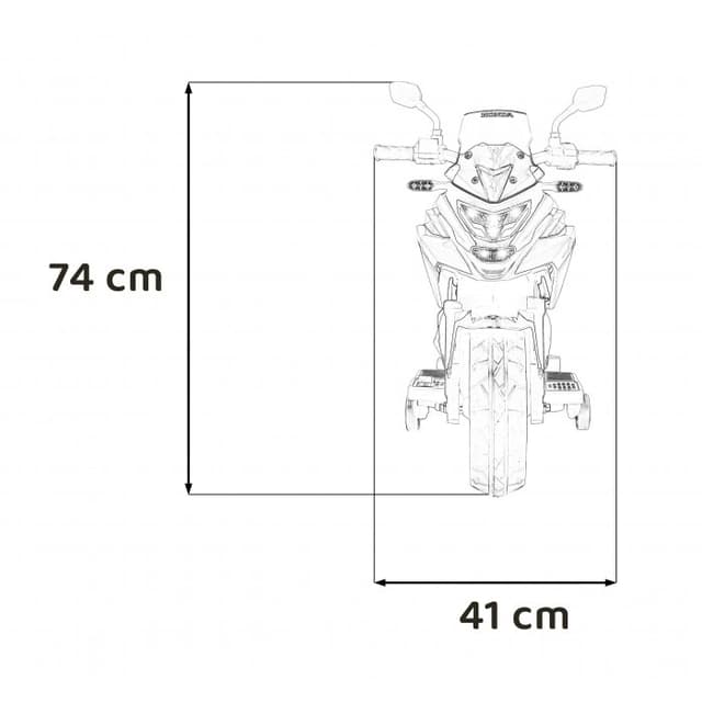Motocicleta electrica pentru copii Honda NC750X galben 70W cu lumini, sunete si panou audio, 103x41x74 cm