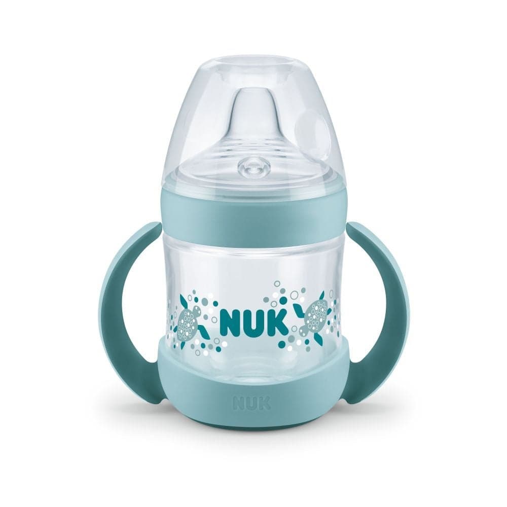 Biberon Nuk Nature Sense cu tetina de invatare vernil 150ml