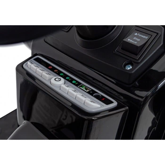 Excavator electric pentru copii 70W rosu cu brat mobil, telecomanda, roti Eva, scaun tapitat, sunete si lumini