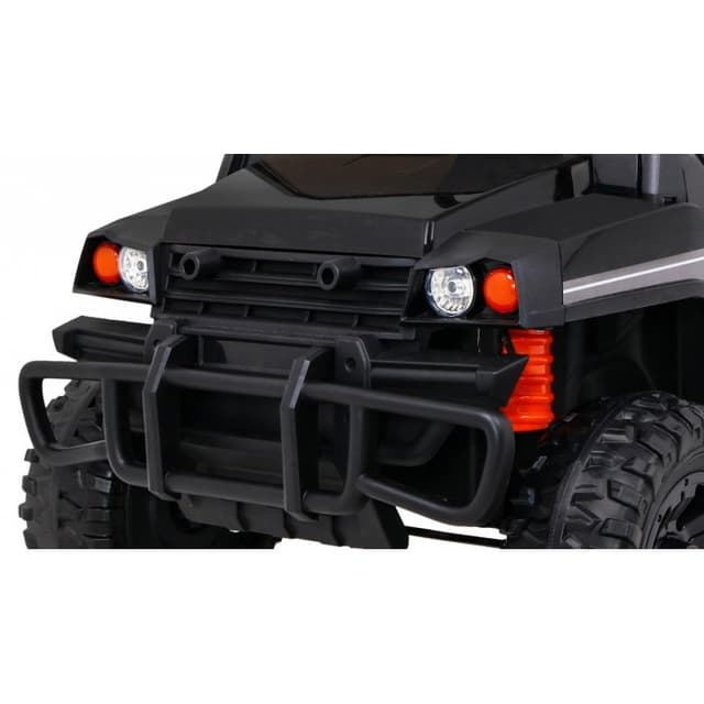 Masinuta electrica pentru copii Farmer Pick-Up Negru 70W cu telecomanda, scaun tapitat, roti Eva, deschidere usi, telecomanda si lumini