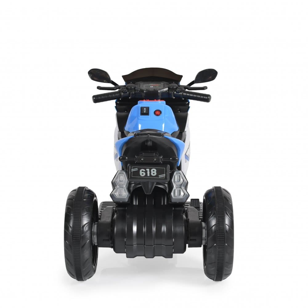 Motocicleta electrica pentru copii Hurricane Blue 60W, MP3USB, acumulator si lumini LED