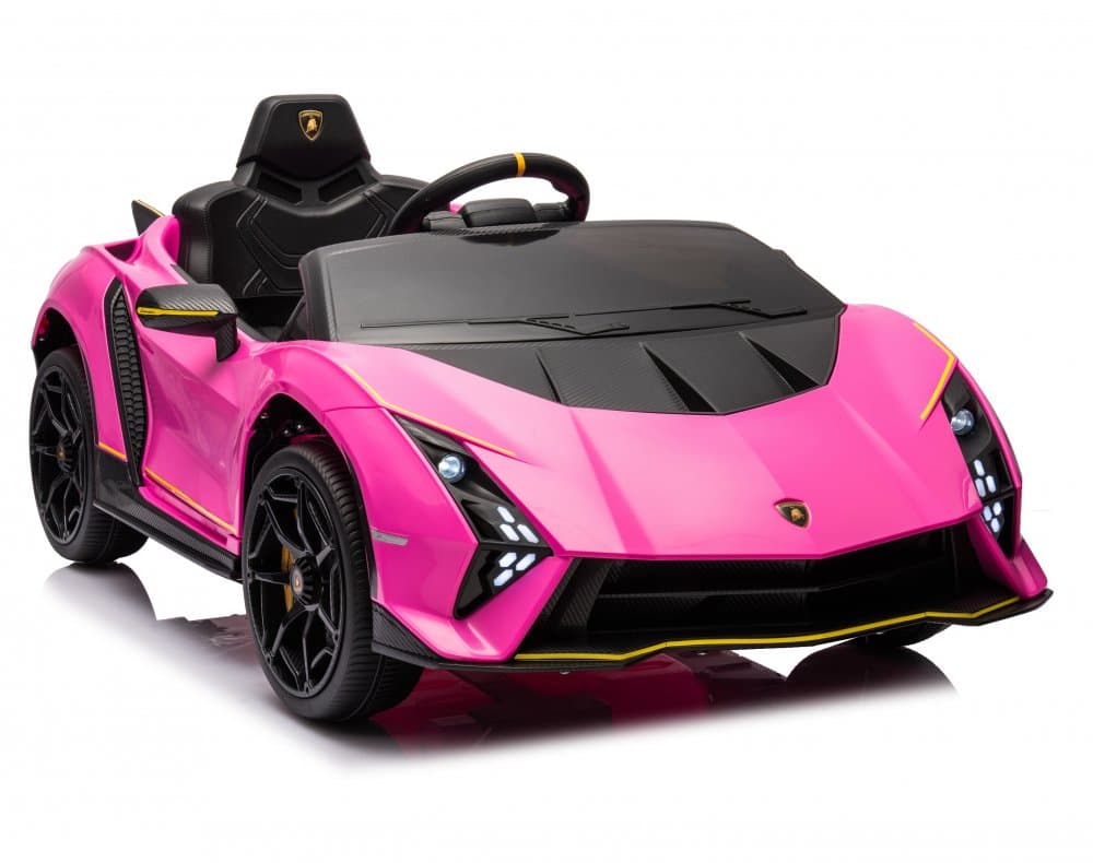 Masinuta electrica pentru copii Lamborghini Pink 70W cu echipare Premium si licenta,Roti din spuma Eva,Deschidere usi Lambo door,Lumini LED,Scaun piele,Suspensii,Slow Start,Telecomanda 2,4G,Centura siguranta,Pornire la buton