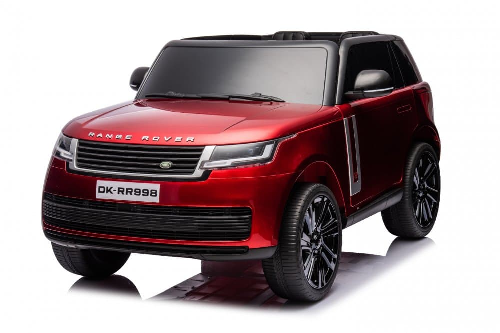 Masinuta electrica pentru copii Range Rover Painted Wine Red90W cu echipare Premium si licenta, oglinzi retrovizoare, deschidere usi, scaun piele, lumini si roti din spuma Eva