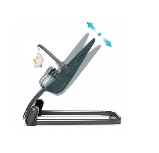 Balansoar pentru copii, Kidnort, ergonomic, cu centura de siguranta, bara de protectie detasabila, pliabil si usor de transportat, Vinbar Grey