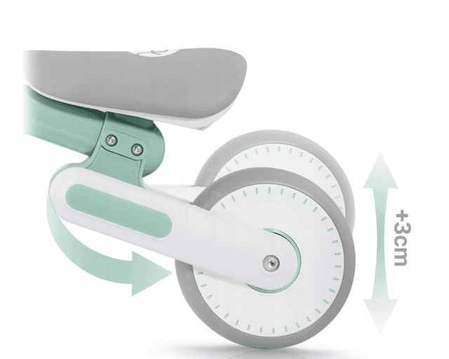 Bicicleta de echilibru Ride On Nukido Verde, de la 12 luni,scaun moale, inaltime sezut reglabila, roti din spuma EVA, cadru rezistent, manere ergonomice cu opritoare, Unghi de virare sigur al rotii cu protectie anti-rotatie