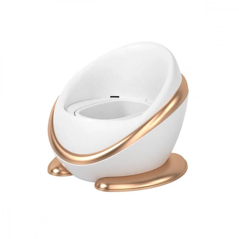 Olita pentru copii, Little Mom, design modern, cu adaptor moale din spuma PU, vas de colectare detasabil, spatar ergonomic, baza antiderapanta, dimensiune 18.5 x 33.5 x 28.5 cm, Gold Capsule