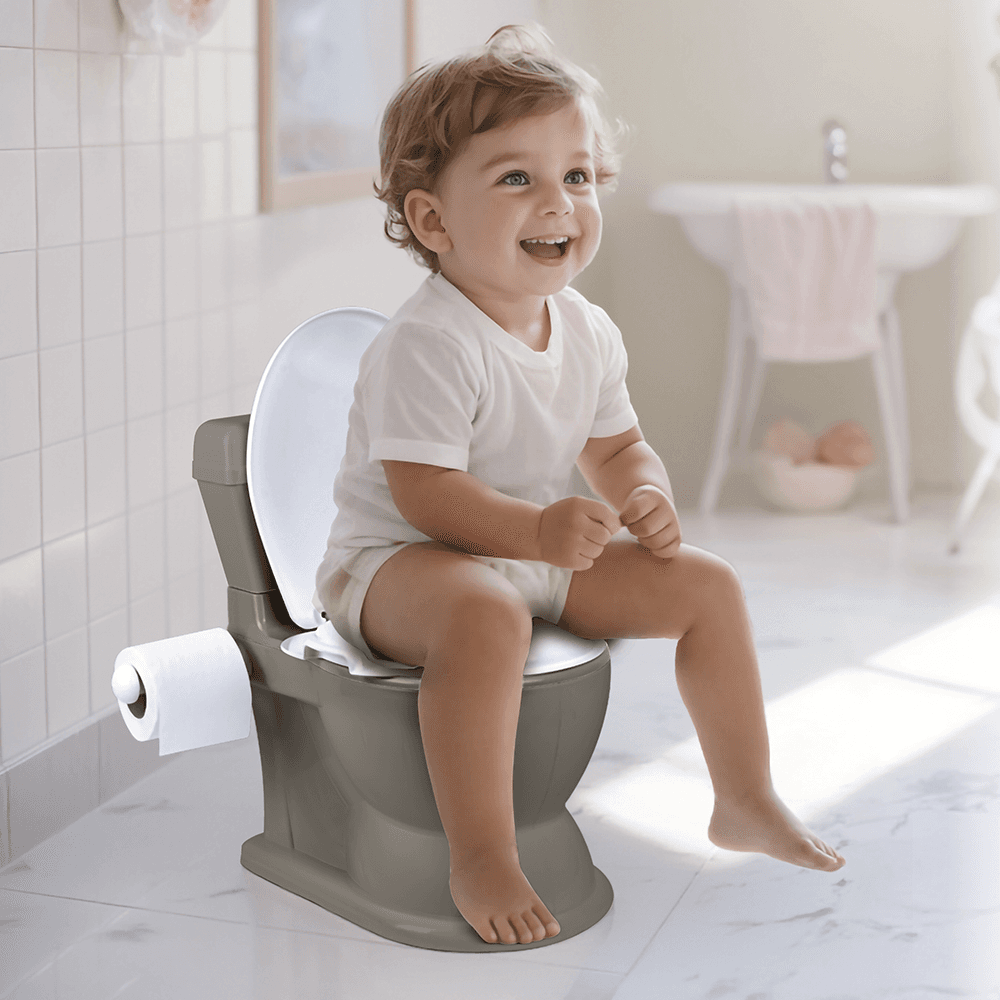Olita educationala multifunctionala 2 in 1 cu sunete si lumini, banda alunecarea, greutate admisa 20 kg, 18 luni+, gri mat