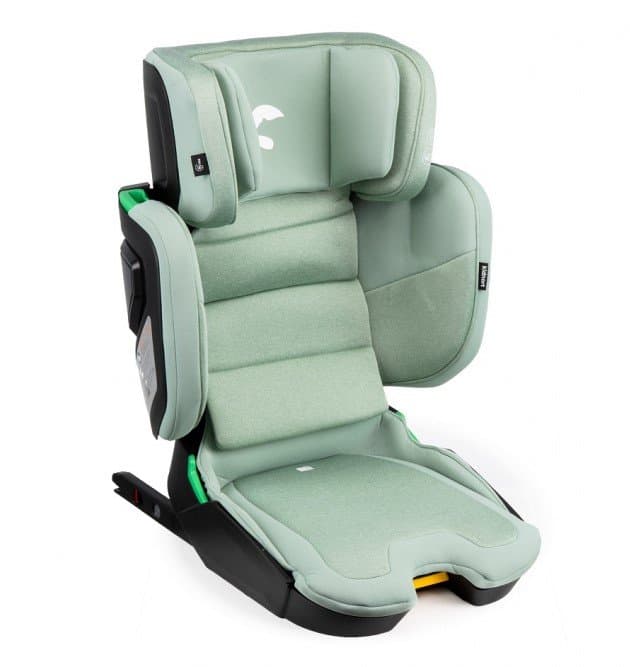 Scaun auto cu isofix pentru copii, Kidnort, model pliabil, cu Tetiera reglabila, 100-150 cm i-SIZE R-129 Mane Green