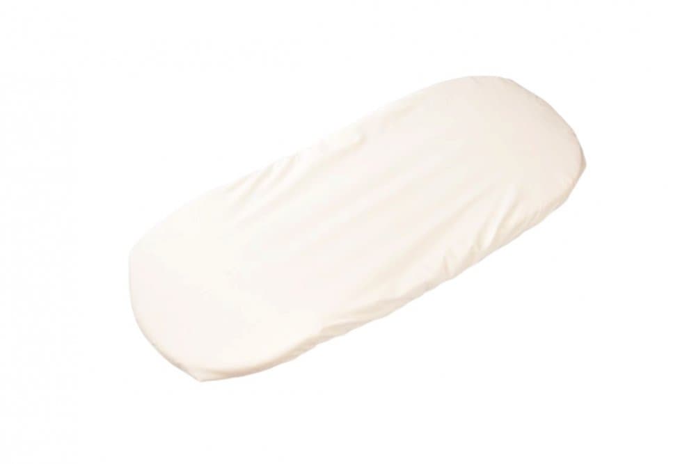 Set 2 cearsafuri cosulet si landou 72x30 cm din bumbac crem alb + protectie impermeabila
