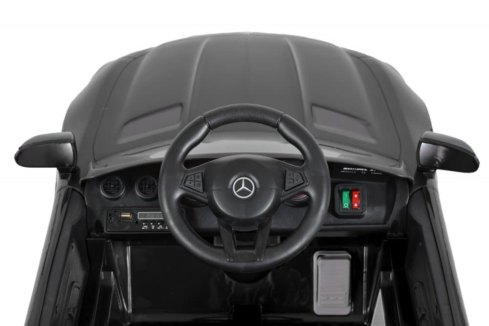 Masinuta electrica pentru copii cu Licenta Mercedes AMG GTR Black,telecomanda,roti EVA,3 nivele viteza,acumulator 12V4Ah,usi cu deschidere,lumini LED,mufa MP3