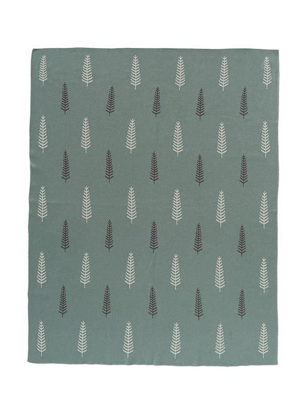 Patura Fine Knitted din bumbac organic 80x100 cm Forest