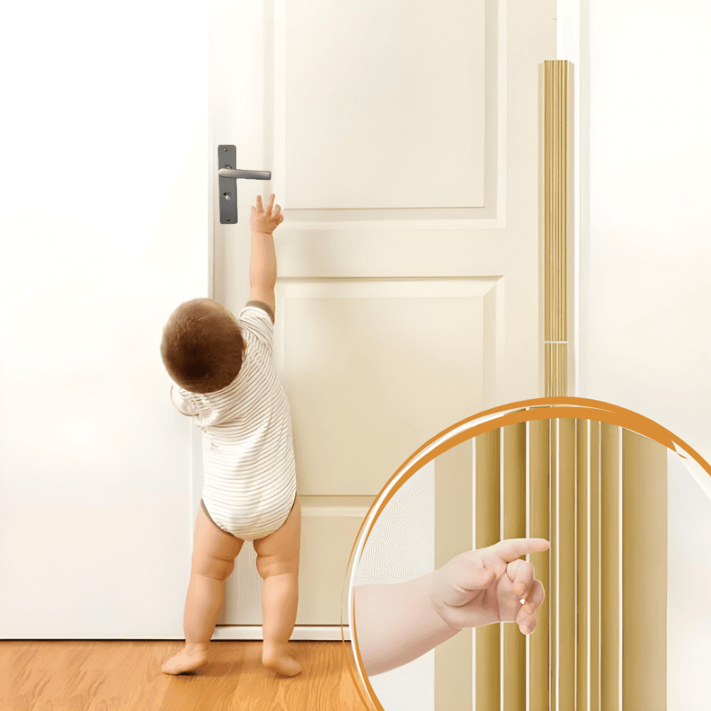 Set 2 protectii usi tip acordeon pentru copii Maro