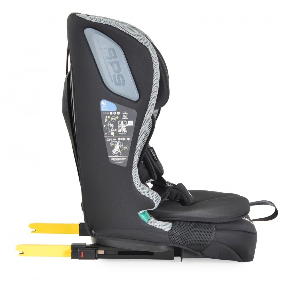 Scaun auto cu Isofix Cangaroo I-Drive Titanium Grey I-Size 76-150cm,model pliabil compact,inaltime reglabila,centuri de siguranta,top tether,sistem protectie impact lateral SPS,tetiera reglabila,husa detasabila,perna reductor